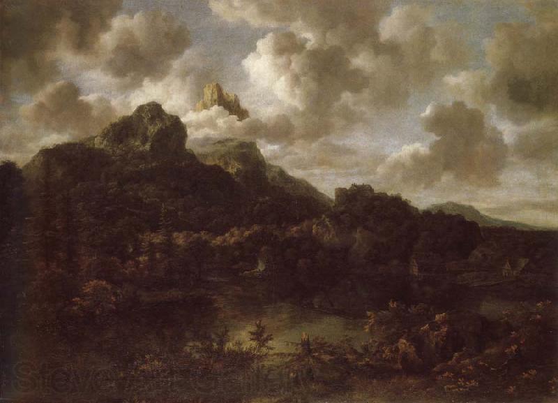 Jacob van Ruisdael Mountainous and wooded landscape with a river Germany oil painting art
